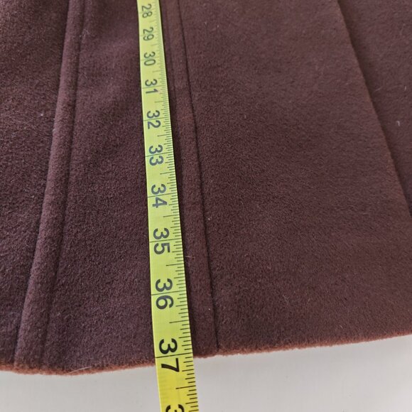 VIA SPIGA Wool Cashmere Blend Coat with Floral Lining Chocolate Brown Size 6 - Picture 11 of 14